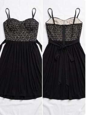 TEMPERANCE Black Lace Corset Skater Dress Cocktail dress
